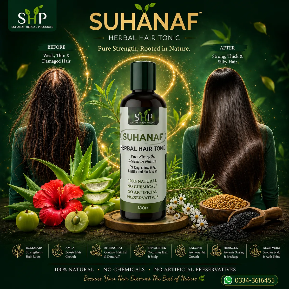 Suhanaf Herbal Hair Tonic (180 ml)